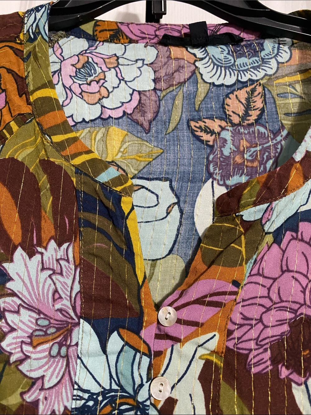PRETTY Jane and Delancey Tropical Floral Blouse top shirt Size SMALL - Picture 3 of 13